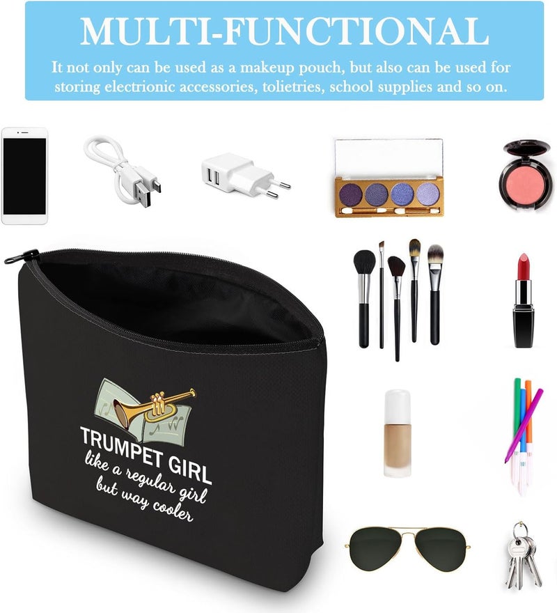 GJTIM Trumpeter Gift Trumpet Player Gift Brass Band Trumpeter Cosmetic Bag Zipper Pouch - Image 3